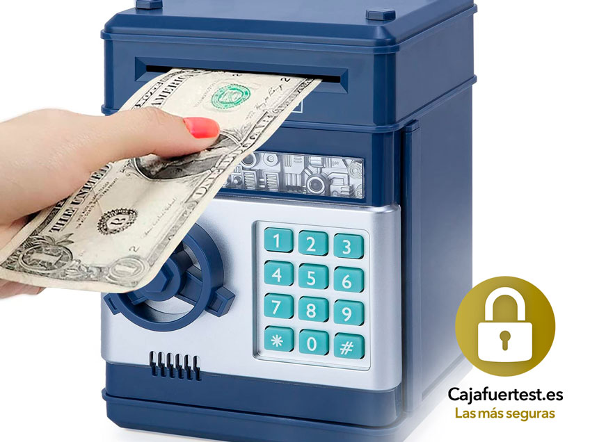 caja fuerte hucha azul