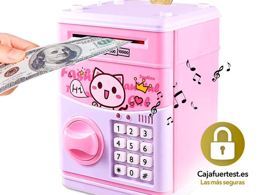 caja fuerte hucha rosa